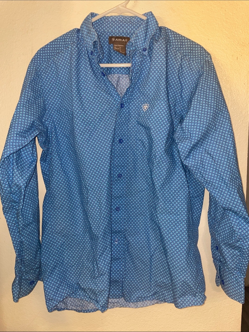 Ariat Men's Light Blue Geometric Print Button-Down Shirt